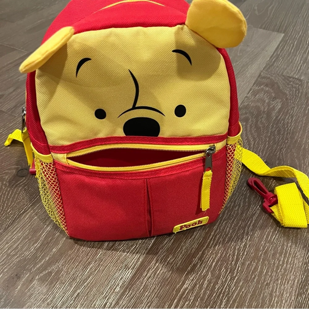 Disney Winnie The Pooh Bear Yellow Red Baby Toddler Harness Backpack
